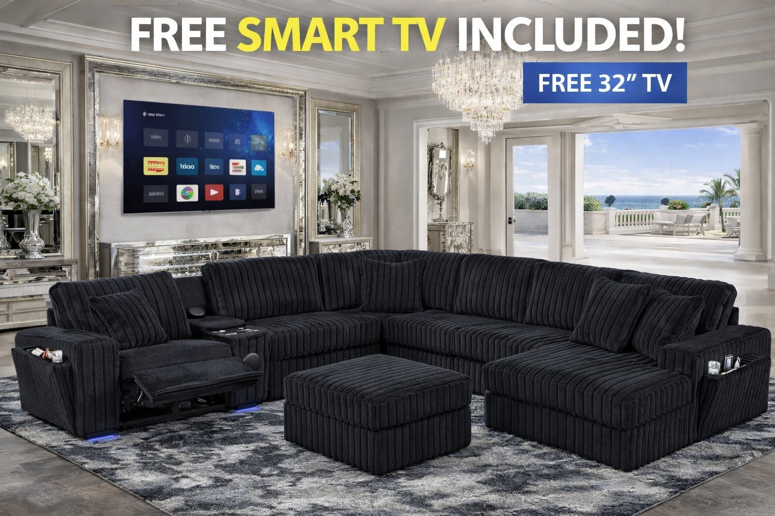 Rana Sectional – Black