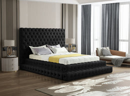 KIKI Black Platform Bed – Includes Mattress & Smart TV