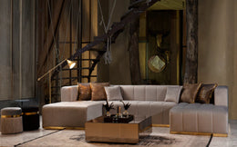 Elisha double chaise velvet sectional