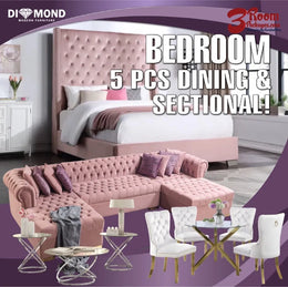 Lauren Pink Tufted 3 Room Packages
