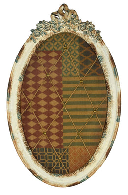 Fabric Pin Board In Wood Frame Mixed Media