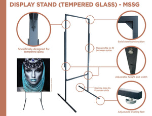 Tempered Glass Adjustable Sofa Stand - 2/Box Display