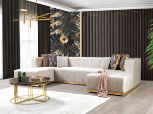 Elisha, double chaise light gray  sectional