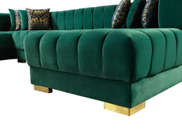 Ariana Green Velvet Double Chaise 138" Sectional
