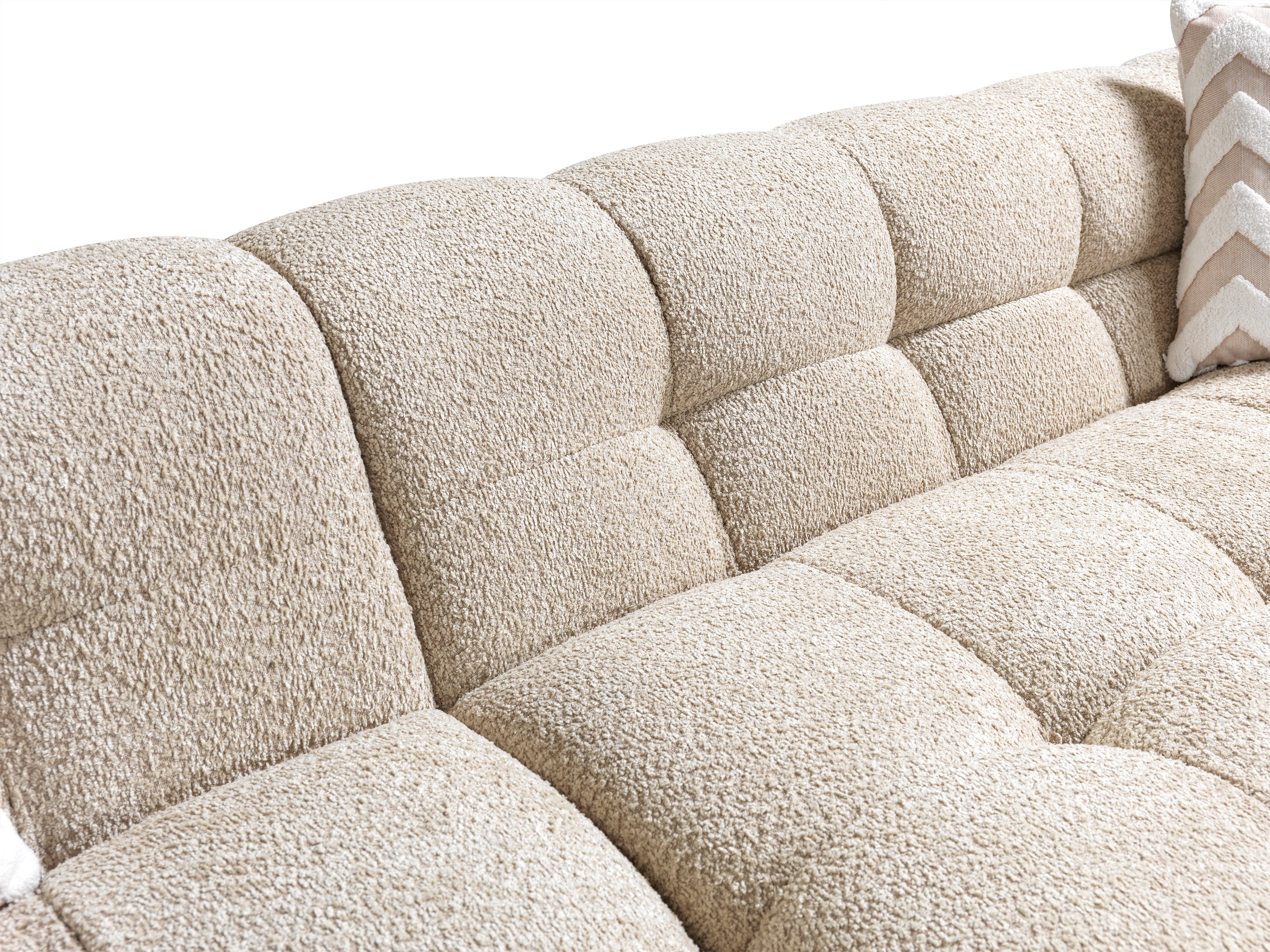 Ivy Sand Boucle LAF 110" Sectional