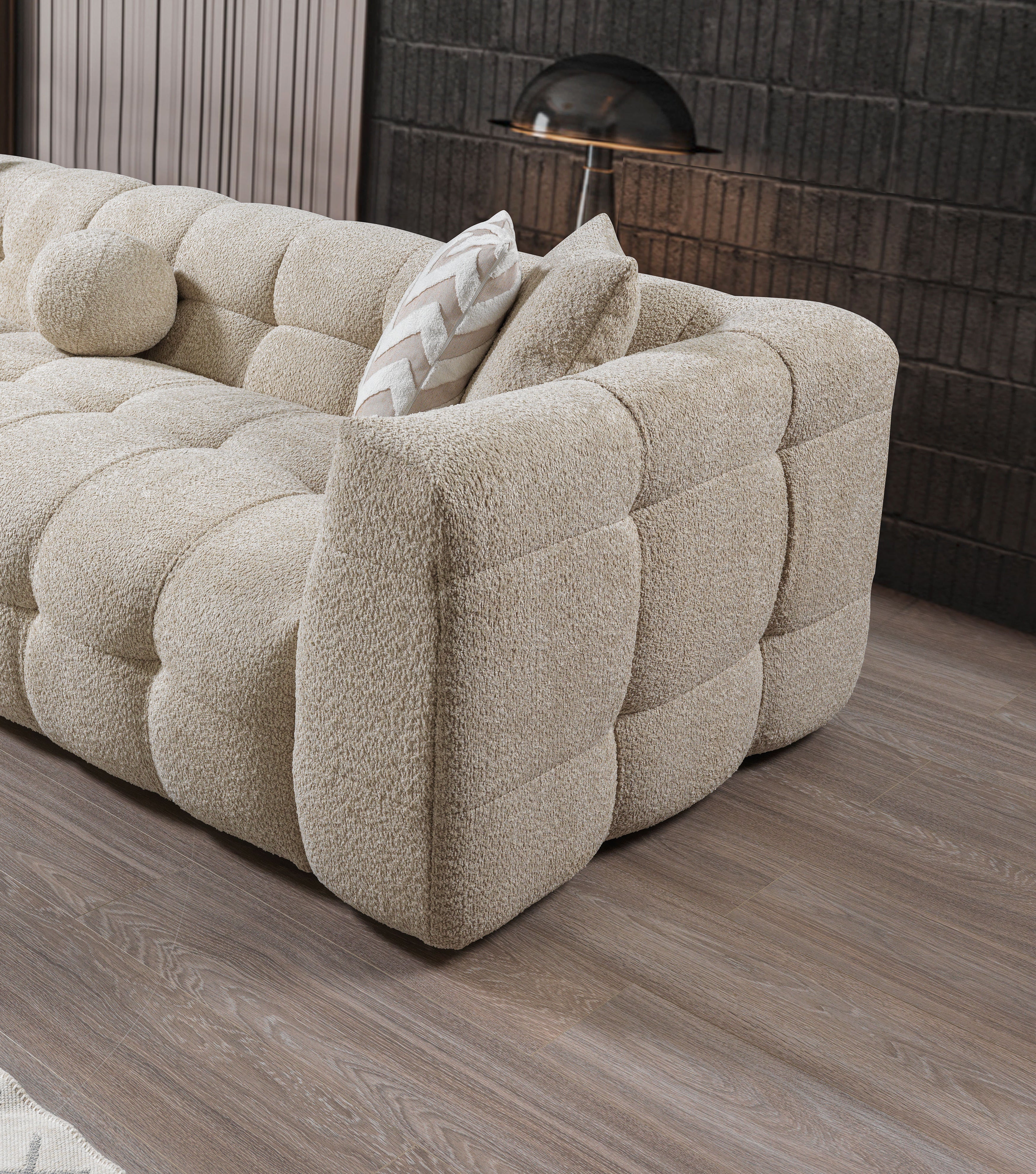 Ivy Sand Boucle LAF 110" Sectional