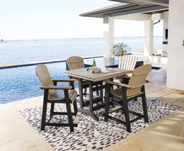 Fairen Trail Outdoor Bar Table and 4 Barstools