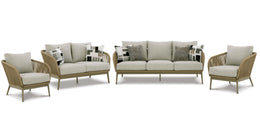 Swiss Valley Outdoor Sofa and 2 Lounge Chairs with Coffee Table and 2 End Tables