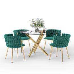 Raykwan 4 - Person Three Leg Dining Set (Green)