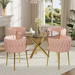 Raykwan 4 - Person Three Leg Dining Set (Pink)