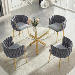 Raykwan 4 - Person Three Leg Dining Set (Gray)