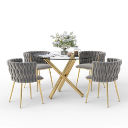 Raykwan 4 - Person Three Leg Dining Set (Gray)