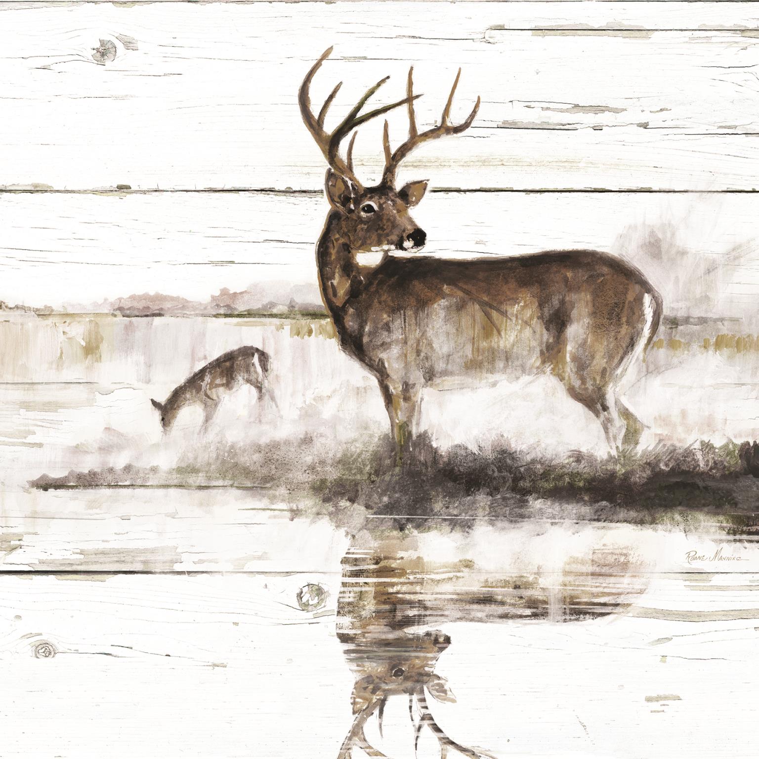 Rustic Misty Deer By Ruane Manning Giclee Canvas