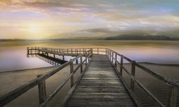 Morning On The Lake By Mike Calascibetta (Small) Giclee Canvas