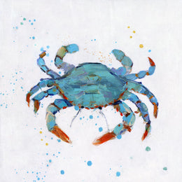Bubbly Blue Crab By Sally Swatland (Small) Giclee Canvas