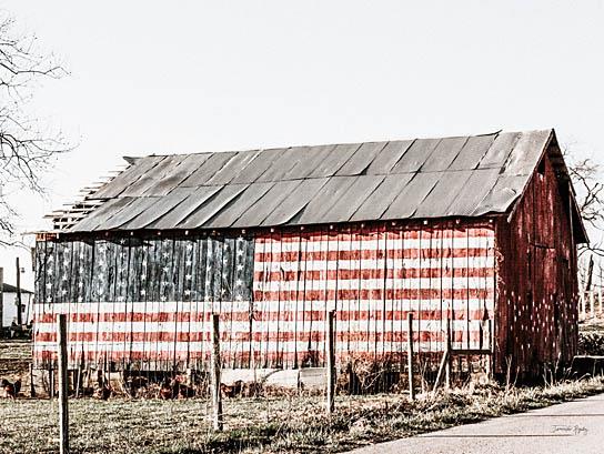 American Flag Barn By Jennifer Rigsby (Small) Giclee Canvas