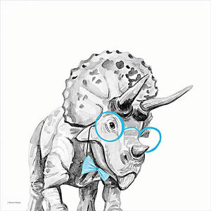 Dinosaur In Glasses By Rachel Nieman (Small) Giclee Canvas