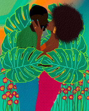 Lovers By Lorintheory  (Small) Giclee Canvas