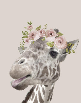 Peek A Boo Giraffe I By Nan (Small) Giclee Canvas