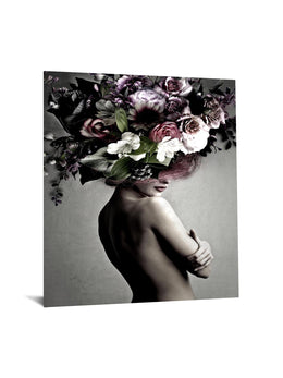 Temp Glass W/Foil - Woman Side Floral Tempered Glass