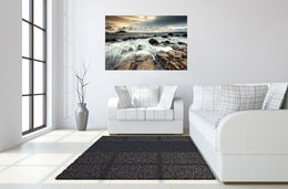 Temp Glass W/Foil - Ocean Against Rocks Tempered Glass