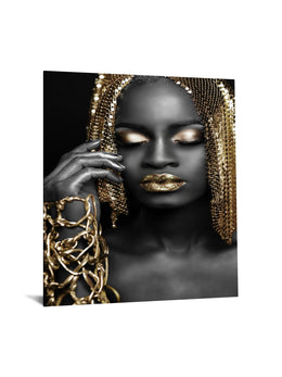 Temp Glass W/Foil - Woman Gold Hair Tempered Glass