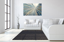 Temp Glass W/Foil - Starbust Blue/Gold/White Tempered Glass