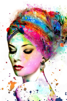 Temp Glass W/Foil - Abstract Woman W/Color Tempered Glass
