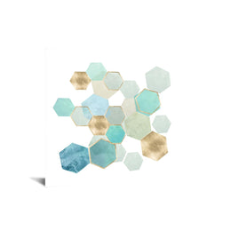 Temp Glass W/Foil - Polygons On White Tempered Glass