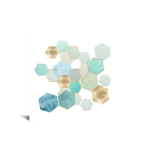 Temp Glass W/Foil - Polygons On White Tempered Glass