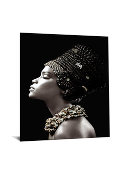 Temp Glass W/Foil - Woman Side Profile Rhinestones Tempered Glass