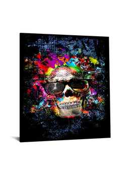 Temp Glass W/Foil -Color Me Skull Tempered Glass