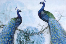 Temp Glass W/ Foil & Rhinestones - Peacocks Tempered Glass