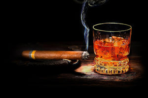 Tempered Glass W/ Foil - Cohiba & Whiskey Tempered Glass