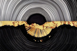 Tempered Glass W/ Foil - Abstractl Gold Circle Tempered Glass