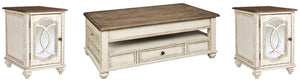 Realyn Coffee Table with 2 End Tables