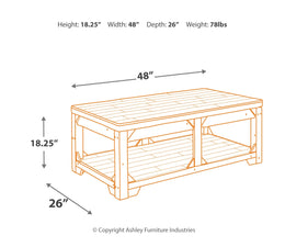 Fregine Coffee Table with 2 End Tables