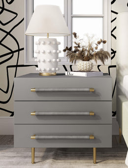 Trident Grey Nightstand - UK