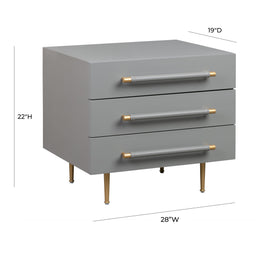 Trident Grey Nightstand - UK