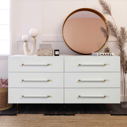 Trident White 6 Drawer Dresser - UK