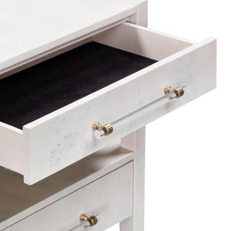Brandyss White Burl Nightstand