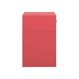 Suzie Coral Pink & Rattan Nightstand - UK