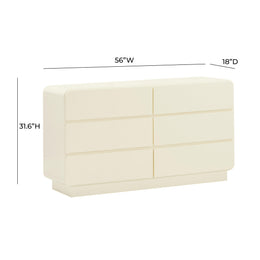 Sagura Cream 6-Drawer Dresser