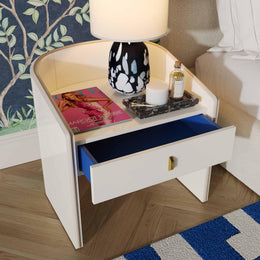 Collins Cream Lacquer Nightstand - UK