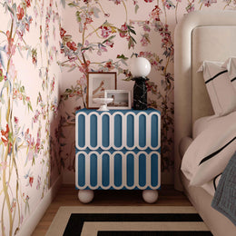 Tori Motif Blue Nightstand