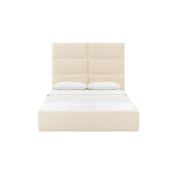Eliana Cream Velvet Queen Bed