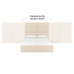 Eliana Cream Velvet Queen Bed