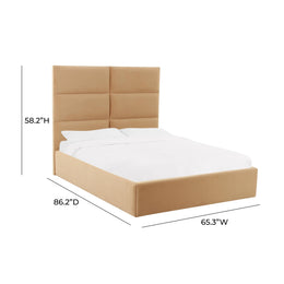 Eliana Honey Velvet Queen Bed