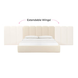Palani Cream Velvet King Bed