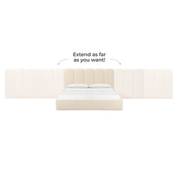 Palani Cream Velvet King Bed